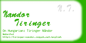 nandor tiringer business card