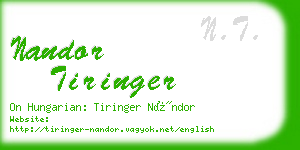 nandor tiringer business card